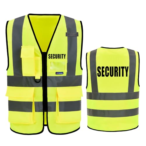 AYKRM Warnweste Gelb Orange schwarz Ordner Security Brandschutzhelfer