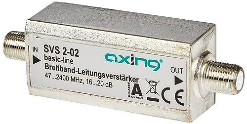 Axing SVS 2-02 Satelliten-Leitungsverstärker Inline Breitband (20 dB, 47 - 2400 MHz)