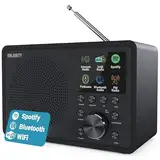 Internetradio WLAN | DAB+ Radio mit Bluetooth | DAB Plus Radio Küchenradio | Internet WLAN mit DSP Lautsprecher | Digitalradio | Frontier Oktiv App Fernsteuerung | MAJORITY Touro