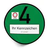 Offizielle Euro 4 Umweltplakette zugelassen für Umweltzonen in Deutschland legal bundesweit gültige Feinstaubplakette Grün individuell wetterfest UV-Beständig (Euro 4 Offiziell, 1 Stück)