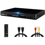 Blu-Ray Player für TV, WISCENT DVD Player mit Koaxial/HDMI/AV/Ausgang, USB-Eingang, Alle DVDs und Region B/2 Blue Ray Discs, Kompakter Full HD 1080p Bluray Player