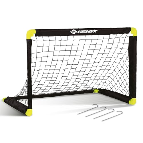 Schildkröt® Folding Soccer Goal, foldable soccer goal with innovative folding technology, made of plastic, 90 x 60 x 60 cm, free-standing for indoor and outdoor use, including 4 earth hooks, 970987