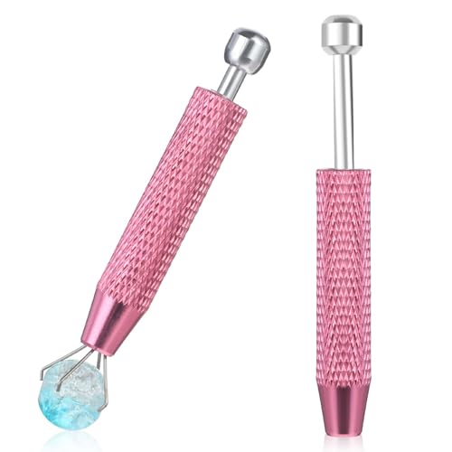 JJUNW 2 Stück Schmuck Pinzette mit 4 Klauen, Piercing Zange, Prong Pinzette Schmuck Pick up Werkzeug Piercing Ball Grabber für Edelsteinabholung Pick up Piercing Kugel (rosa)