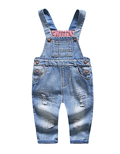 KIDSCOOL SPACE Baby & kleine Jungen/Mädchen Blue Denim Latzhose, Jeanshose,Blau,18-24 Monate