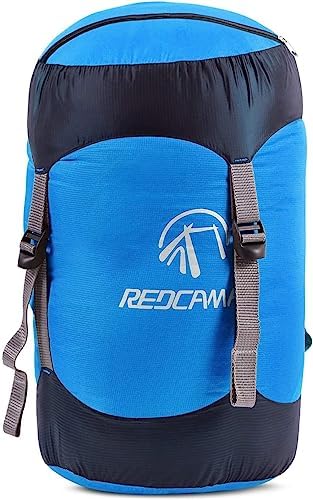 REDCAMP 17L Nylon-Kompressions-Packsack für Schlafsack, Leichter kompakter Kompressionssack für Camping, Outdoor-Wandern, Rucksackwandern, Reisen, Blau Medium