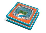 YouTheFan NFL Miami Dolphins 3D StadiumView Untersetzer – Hard Rock Stadium, 1 Stück (2 Stück)