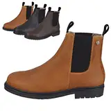 SUEDWIND FOOTWEAR Chelsea Boot »NEW WORK WINTER« bequeme Stiefelette aus Rindsleder Made in Portugal | Reitschuh mit robuster Gummisohle | Merino Lammfell | Schuh Schlupf Stiefel | Cognac 39