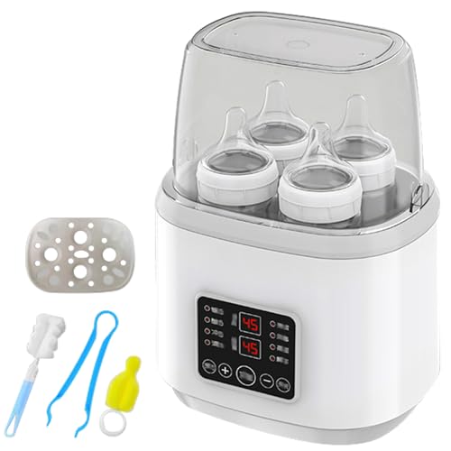 Flaschenwärmer Baby, 8-in-1 Sterilisator für babyflaschen, Schnell-Flaschenwärmer, Milchflaschenwärmer für Babys, Fast Babykostwärmer & Abtauung, BPA-freier Babynahrungsheizung mit LCD-Display