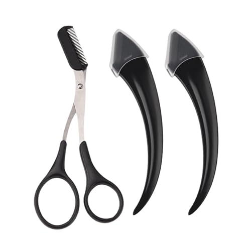 Augenbrauenschere,Augenbrauen Schere Set,Augenbrauenschere mit Kamm,Eyebrow Razor Scissors,Augenbrauenkamm,Augenbrauenbürste,Edelstahl Beauty Augenbrauentrimmer,Augenbrauen Kamm für Frauen und Männer