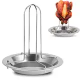 1pcs Hähnchenbräter,Hähnchen Ständer,Hänchenhalterung Backofen,Antihaft-Hühnchen-Truthahn-Bräter Grillen Backen Kochtöpfe,Hühnerhalter Aus Edelstahl Für Camping Im Freien Zum Garen Von Broiler,BBQ
