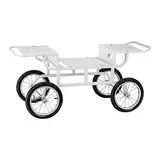 Royal Catering RCZT-01W Wagen für Zuckerwattemaschine Trolley Unterwagen (4 Gummiräder, 2 Ablagen, lackierter Stahl, Griffe) Weiß