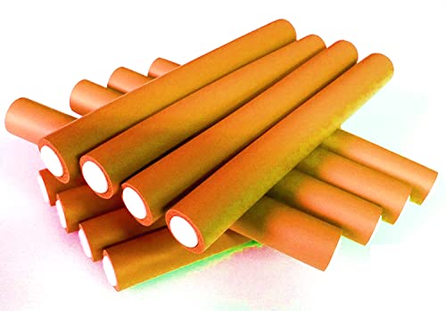 Papilotten - Flex-Wickler Set - Menge u. Größe nach Wahl (von deutschem Friseurbedarf-Fachhändler!) (orange 15-16 mm - 12 Stck. ohne Tasche)