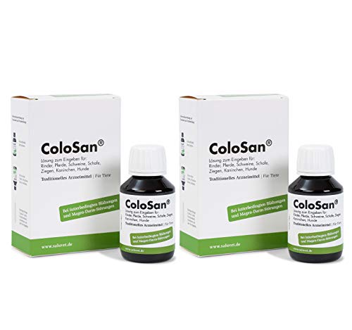 SaluVet ColoSan | Doppelpack | 2 x 100 ml | Arzneimittel für Pferde, Rinder, Schweine, Schafe, Ziegen, Kaninchen und Hunde | Bei Blähungen und Magen-Darm-Störungen