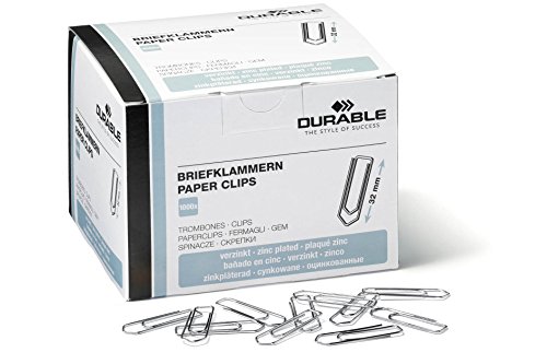 Durable Briefklammern, 32 mm, 1000 Büroklammern, verzinkt, 121125