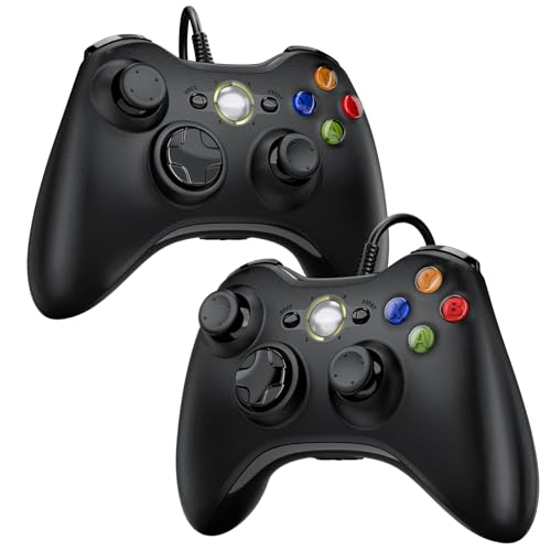 Diswoe Controller für PC Xbox 360, PC Controllers 2er Pack Wired USB Gamepad mit Kabel Joystick USB Joysick Gamepad for Win7/8/10/XP