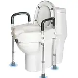 REAQER Toilettensitzerhöhung Mit Armlehnen und Beinen-WC Sitzerhöhung für Senioren und Menschen
