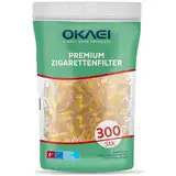 OKAEI Wiederverwendbare Zigarettenfilter - 300er Set Anti-Teer Plastik Aufsatz, Nikotin-Reduzierung, Universal 7.65-7.90mm Spitze, Filter für Reinere Raucherfahrung, Regular und King-Size Kompatibel