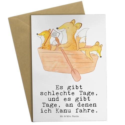 Mr. & Mrs. Panda Grußkarte Kanufahren - Geschenk, Kanu fahren, Schenken, Klappkarte, Hochzeitskarte, Einladungskarte, Sportart,