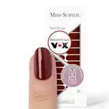 Original Miss Sophie Nagelfolien Burgundy I 24 ultra-dünne Nagellack-Streifen einfarbig I Für Finger- & Fußnägel I Hält auf Natur- sowie lackierten, Acryl-, Gel- & Shellac-Nägeln