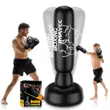 IMAYCC Boxsack Stehend Erwachsene&Kinder, Mit PU Boxhandschuhe, Upgrade Verdickt 180CM Hochwertiges PVC Boxing Bag für Teenager, Punching Bag für Muay Thai, Taekwondo,MMA,Box Training,Sandbag Fitness.