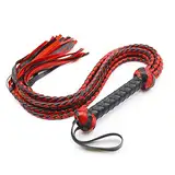 Rapidly Peitsche Leder Reitpeitsche 8 schwarz rot geflochtene Quastenpeitsche Flogger Fetisch BDSM Sex Spielzeug Requisiten für Bühnenauftritte