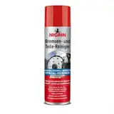 NIGRIN Bremsenreiniger, Motor-Teilereiniger, 500 ml Sprühdose, zur Entfettung von Bremsen-, Motor- und Maschinenteilen, 1 Stück, weiß