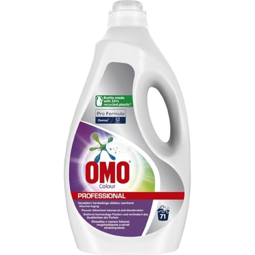 Omo Professional Color Waschmittel Flüssig - Hochwirksam gegen hartnäckige Flecken, Universelles Flüssigwaschmittel für Buntwäsche, 5L / 71 Wäschen