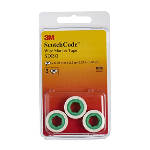 3M ScotchCode SDR-0 Kabelmarkierer Nachfüllrollen, Ziffer 0 (3-er Pack)