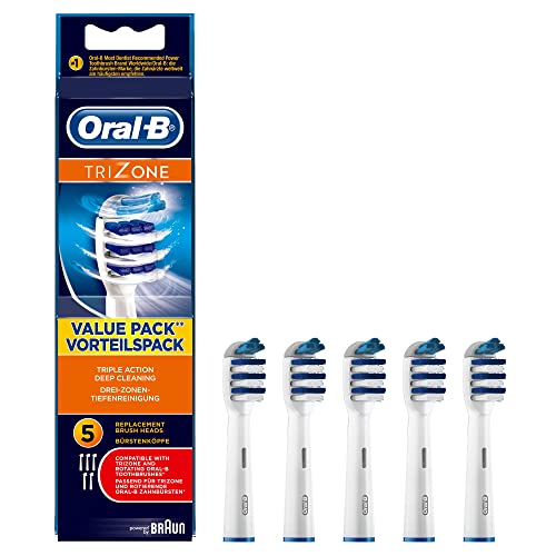 Oral-B TriZone Aufsteckbürsten für elektrische Zahnbürste, 5 Stück, mit innovativer 3-Zonen-Tiefenreinigung