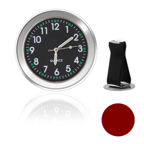 Selbstklebende Uhr Armaturenbrett, Mini Auto Uhr, Kleine Uhr Universelle für Auto mit Lüftungsschlitz Clip und Klebepad, Uhr Klein Geeignet für Dashboard Auto Dekoration Home Decor(Schwarz)