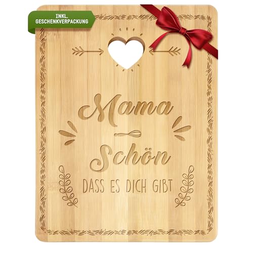 Mama Geschenk, Bambus Schneidebrett Geschenke für Mama zum Weihnachten Geburtstag Muttertag, Weihnachtsgeschenke Küchengeschenke für Mütter von Tochter Sohn, Schneidebrett Holz, Küchenbrett, Brotbrett