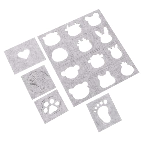SEWACC 5 Stück Wollfilzform DIY Filzformen Handgemachte Filzformen Tasche aus Wollfilz Nadelfilzschablone Stickform DIY Formen für Applikationen Wollfilz-DIY-Schablonen gefühlt Grey