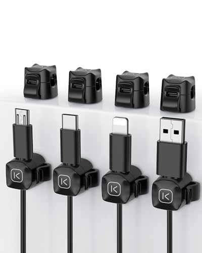 Kuulaa Kabelhalter Kabelclips, [8 Stück] Kabel Organizer Selbstklebend Kabel Management für Schreibtisch, Küchengeräte, Netzkabel, USB C Ladekabel, HDMI Kabel, Audiokabel, Ladekabeln usw