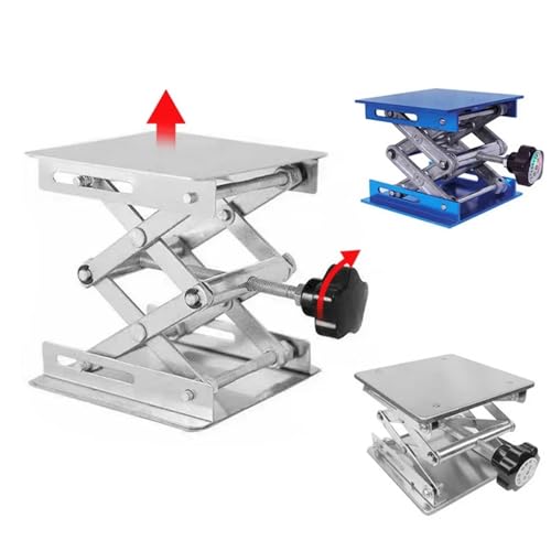 Lift Table 4'x4' Lab Plate Jack Scissor Stand Platform Router Workbench Table Woodworking Lift Laboratory Carpentry Tools (Size : Stainless Steel)