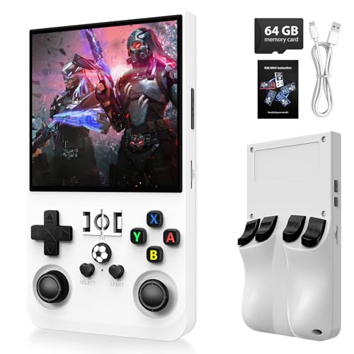 xiskt Portable Handheld Video Games mit 64 GB internem Speicher und 18.000+ klassischen Spielen, tragbare Videospielkonsole mit Linux-System, 4,0-Zoll-IPS-Bildschirm, 4000-mAh-Akku