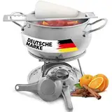 TOPANBIETER 999 Feuerzangenbowle Set - Hochwertiges Edelstahl-Set für Genuss und Hingucker - Inklusive Topf, Feuerzange, Stövchen und Brenner