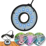 Mauk® Universal LED Ring für Teichpumpen | Farbmodus mit 7 Farben | 5m Kabel | IPX8 | Wasserdicht bis 1,5m Eintauchtiefe | Beleuchtung Komplettset mit Netzstecker