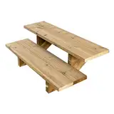 Außentreppe Holz, 2 bis 7 Stufen, fertiges Set, Gartentreppe aus Holz, für Garten, Balkon und Terrasse (2 Stufen ohne Setzstufen, 100 cm)