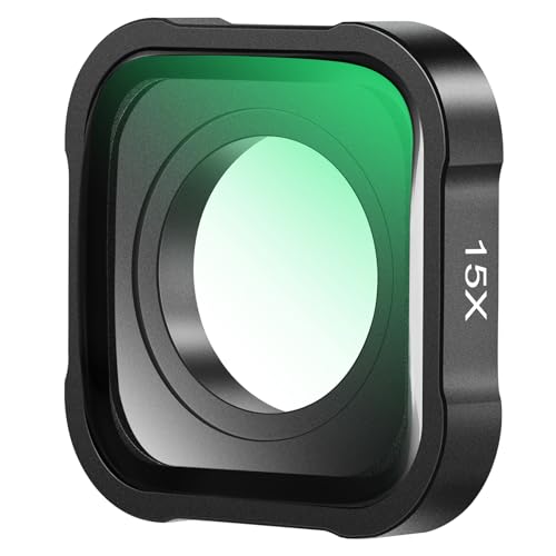 NEEWER 15X Vergrößerung Objektiv 7-10cm Brennweite für Makrofotografie Nahaufnahme, Kompatibel mit GoPro Hero 13 12 11 10 9 Action Kamera, nicht wasserdicht, LS-31