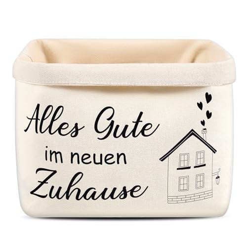Xuniea Brotkorb Alles Gute im Neuen Zuhause Geschenk zum Umzug oder Auszug Brötchenkorb Einzugsgeschenk Brottasche Geschenkidee zum Einzug Brotkorb aus Stoff (Weiß)