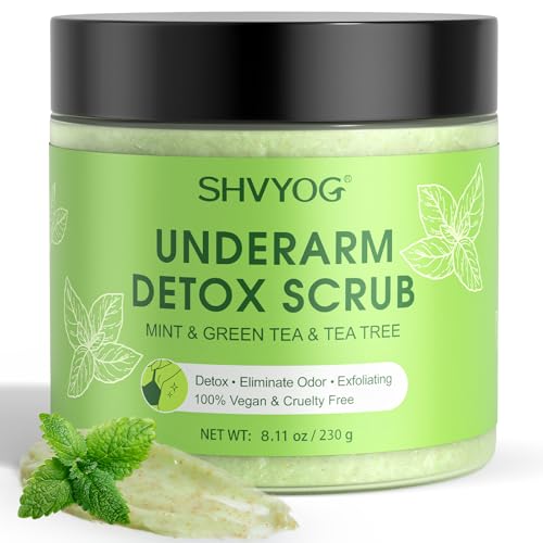 Detox-Peeling für die Achseln, Detox-Peeling Achseln mit Grünem Tee, Minze & Teebaum, natürliches Achselpeeling zur Entgiftung der Unterarm & Körper, Geruchsbeseitigung, Alte Nagelhaut Entfernen 230g