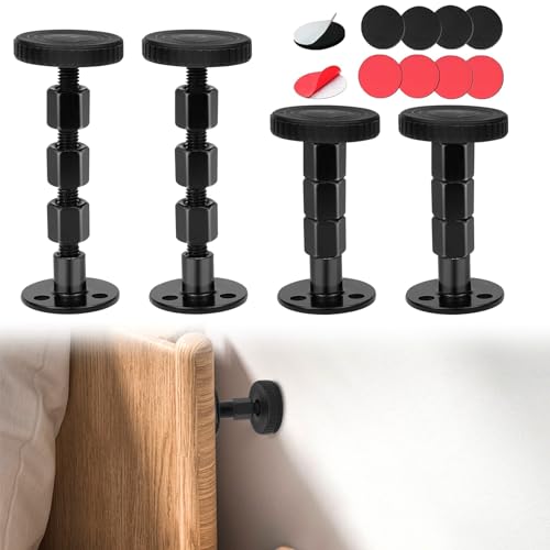 Rierousy 4 Stück Verdickte Anti Shake Abstandshalter 30-110mm, Adjustable Bett Abstandhalter Wand, Kopfteil Stopper Abstandshalter Wand, Bettstütze Mittelbalken für Betten,Sofas