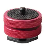 Blitzschuhadapter 1/4,Kamera Hot Shoe Adapter, Blitzschuh-Adapter mit Gummimatte,1/4" Schraube Adapter für Stativgewinde auf Blitzschuh,Rot (0.7cmx3.3cm)