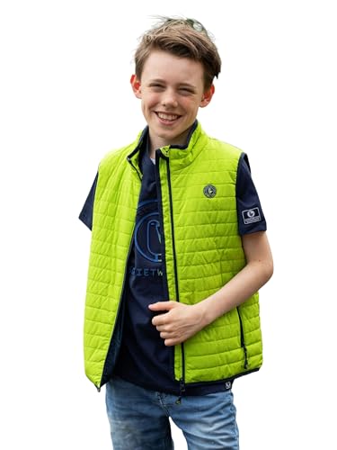 SCHIETWETTER Unisex Kinder Steppweste Stian mit Reflektoren, Outdoor, mit Stehkragen, Pufferweste, leicht gefüttert lime 176