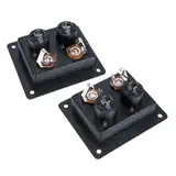 PRETYZOOM 2er-Box Lautsprecherrückwand-verdrahtungsplatine Lautsprecherkabelanschlüsse Lautsprecheranschlüsse Quadratisches Terminal Subwoofer- Einfacher Stecker Black Eisen