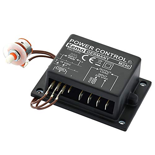 Kemo M240 Leistungsregler multifunktional 230 V/AC, 10 A. Für Motoren, Lampen, dimmbare LEDs usw. Überlastfest. Regelung über Potentiometer, Steuerspannung oder PWM Signale