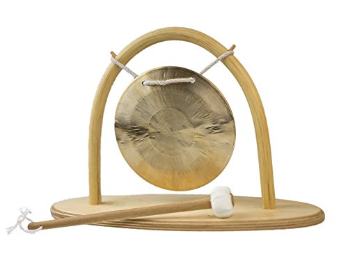 Gong-Set Feng Gong/Wind Gong Ø 15 cm, inklusiv Gongständer und Holz-/ Baumwollklöppel -7190-L-