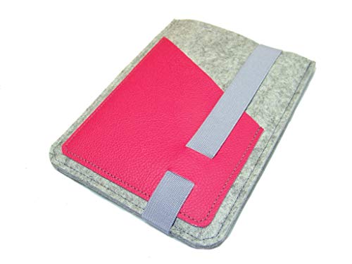 eReader Hülle Wollfilz Leder | Farbwahl | Maßanfertigung, z. B. für Kindle 2024, Kindle Paperwhite 2024, Kindle Colorsoft 2024, Tolino Shine 5 | Handmade in Germany