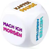 MACH MAL PAUSE® Anti Stress Würfel - der Bunte Stresswürfel mit 6 lustigen Aktionen zum Stressabbau ist das Geschenk für Kollegen Studenten Freunde - Büro Spielzeug für Mitarbeiter ohne Nerven