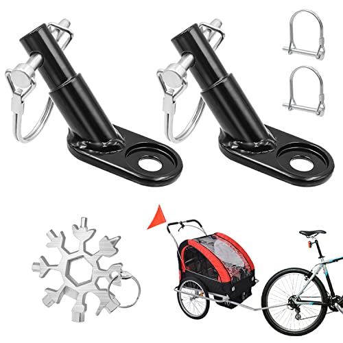 Fahrradanhänger Kupplung 2 Stück Universal Fahrrad Kupplung für Outdoor-Aktivitäten Kinderanhänger Fahrradanhänger Hundeanhänger Outdoor-Aktivitätenmit Sicherungsstift Schneeflocke Multi-Tool